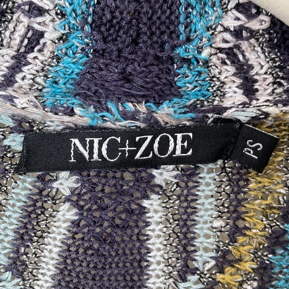 NIC+ZOE Linen Blend Open Front Shaded Stripes Cardigan - Picture 7 of 11